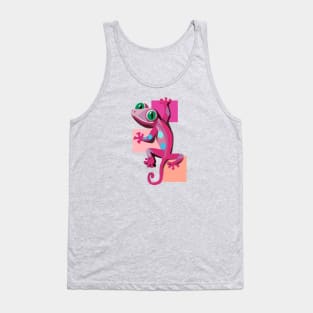 Pink Gecko With Green Eyes Tank Top